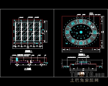 顶棚装饰设计详细图纸下载28个
