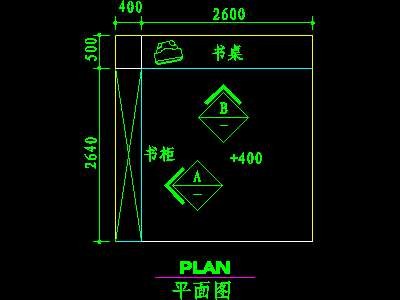 书柜CAD详图素材59--CAD空间素材