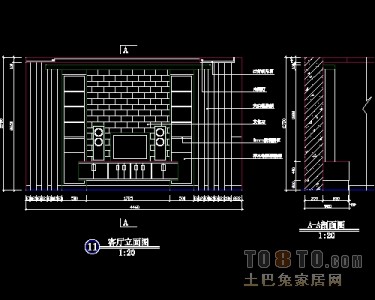 电视背景墙设计施工图免费下载22个