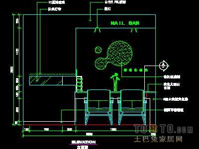 美容美发-接待台、工作台装修施工图纸、详图18套