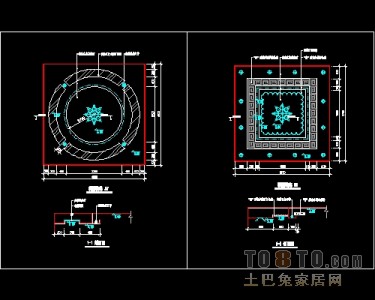 顶棚装饰设计详细图纸下载28个