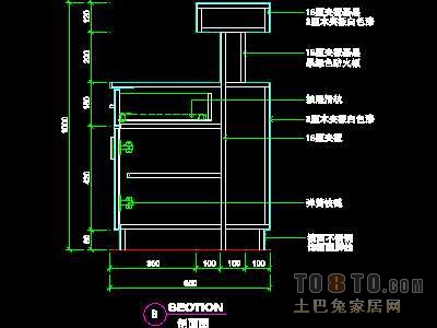 美容美发-接待台、工作台装修施工图纸、详图18套