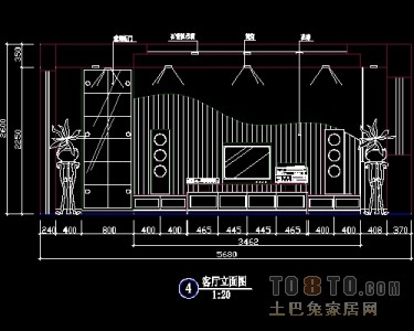 电视背景墙设计施工图免费下载22个