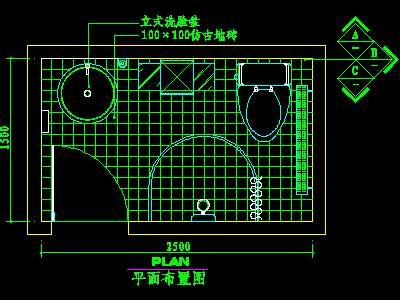 卫生间实例cad详图素材4--CAD空间素材