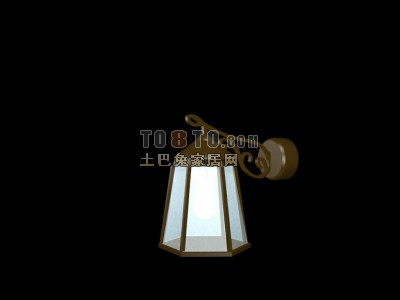 室外复古壁灯3d模型下载