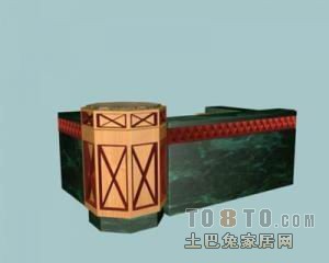 接待台3d模型下载