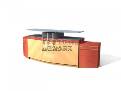 接待台3d模型下载