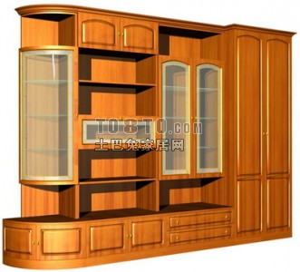 黄色欧式古典书柜3d模型下载