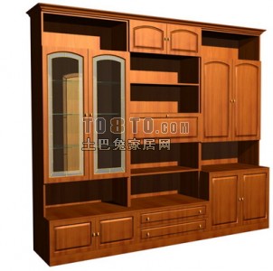 黄色欧式古典书柜3d模型下载