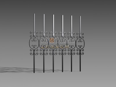 铁艺栏杆3d模型下载
