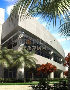 弧形商业建筑3d模型下载