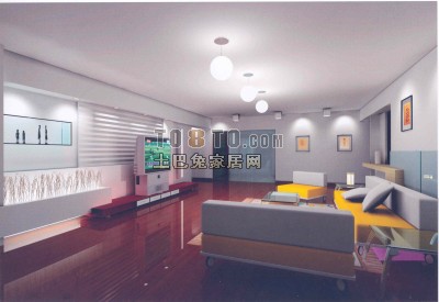客厅3d模型下载