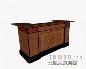 接待台3d模型下载