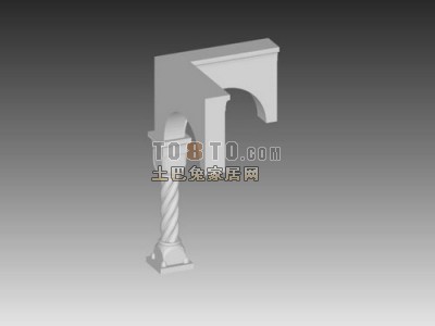 白色欧式古典欧式构件3d模型下载
