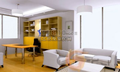 现代书房3d模型下载