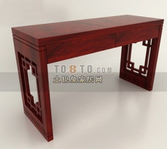 新中式桌子3d模型下载