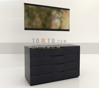 现代风格梳妆/化妆台3d模型下载
