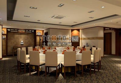 中式宴会厅243d模型下载