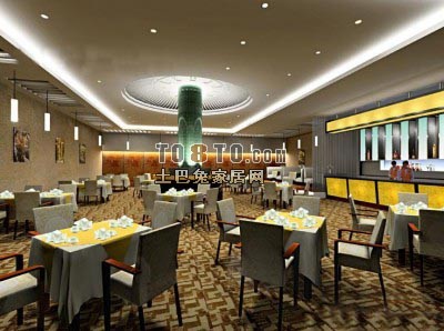 餐饮空间3d模型下载
