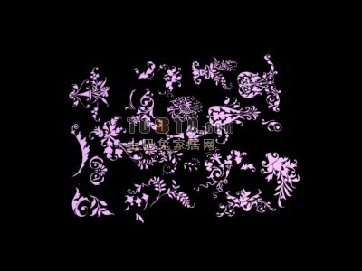 现代风格墙体彩绘壁画3d模型下载