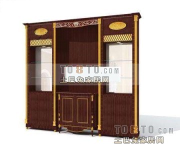欧式酒柜3d模型下载