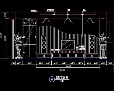 电视背景墙cad