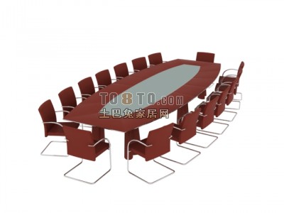 时尚会议桌3d模型下载