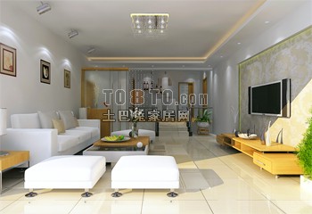 客厅3d模型下载