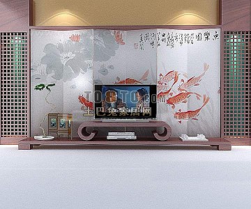 荷花造型墙3d模型下载