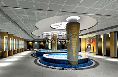 酒店大堂场景3d模型下载