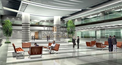 大堂空间3d模型下载