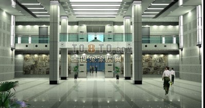 办公大堂3d模型下载