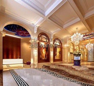 酒店大堂3d模型下载