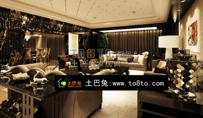 欧式客厅333d模型下载