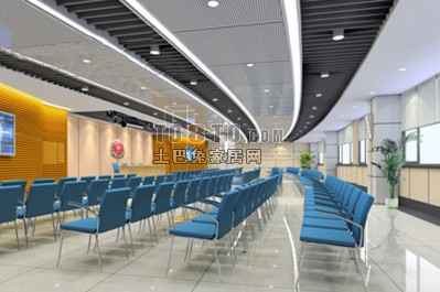 现代大型展厅3d模型下载