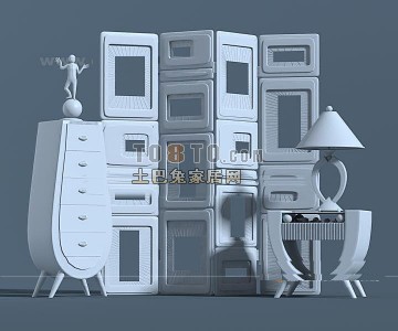 隔断3d模型下载