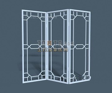 中式隔断3d模型下载