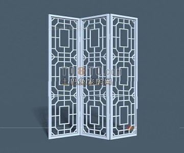 中式隔断3d模型下载
