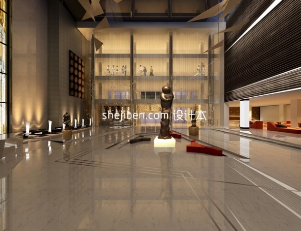 艺术展厅3d模型下载
