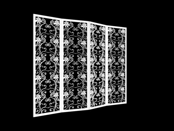 屏风隔断免费3d模型下载