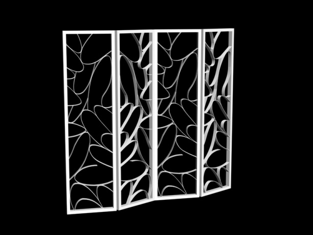 现代花格3d模型下载