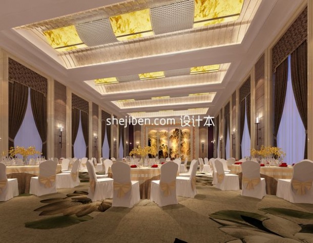 大型餐饮网3d模型下载