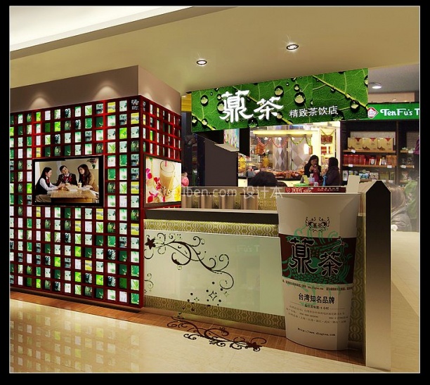 精致茶饮店网站3d模型下载