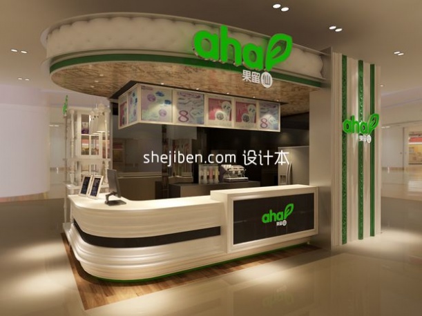 饮食专卖店小型展厅3d模型下载