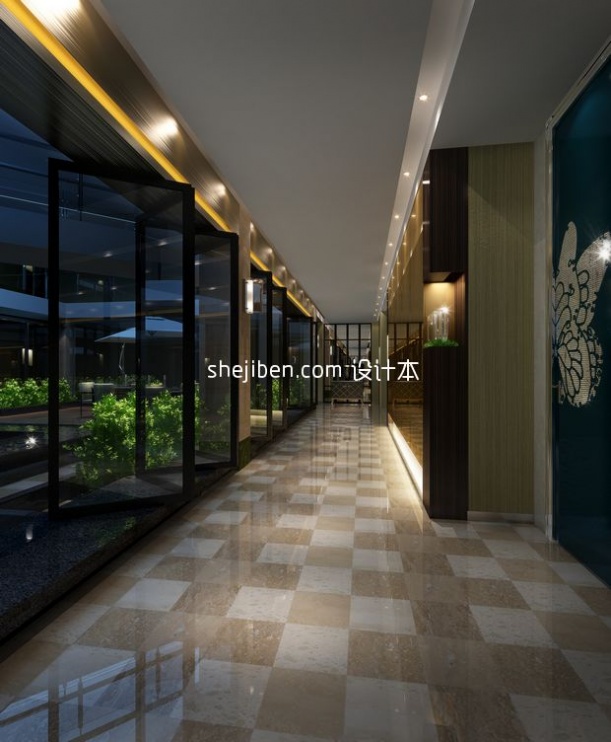 酒店过道网站3d模型下载