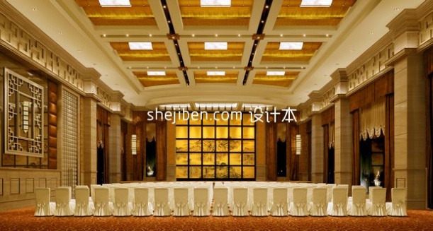 现代中式豪华餐厅免费3d模型下载