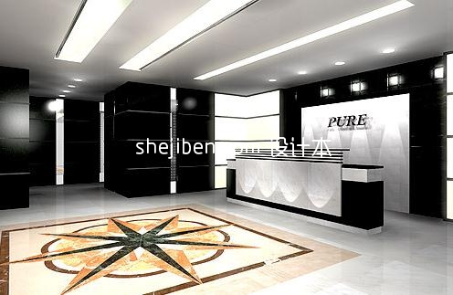 现代接待台3d模型下载