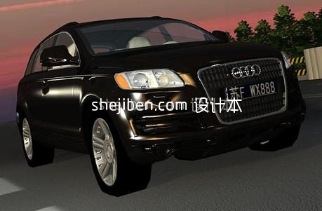 奥迪车q7高精度3d模型下载