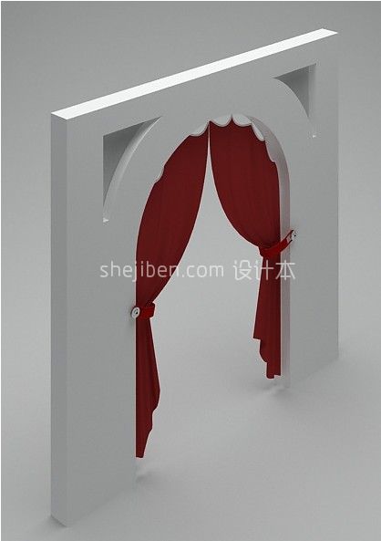 欧式窗帘3d模型下载