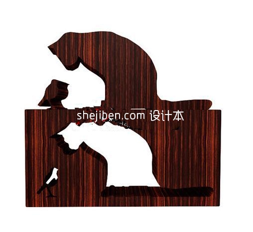 鸟儿与猫咪木雕3d模型下载